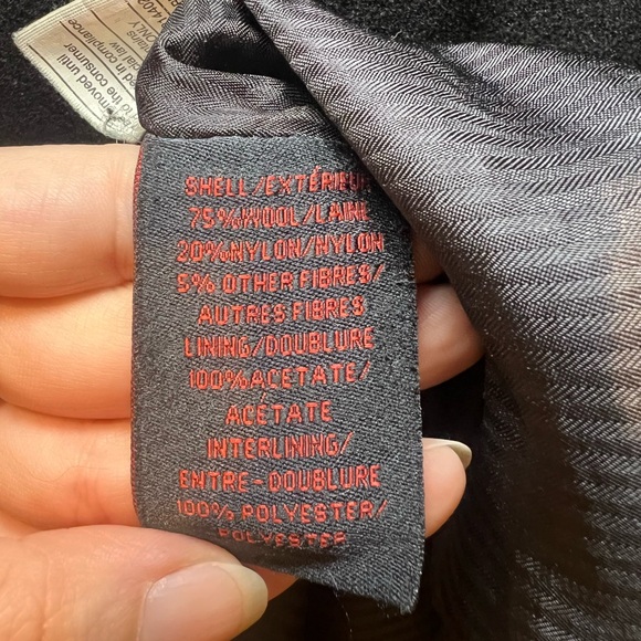 Fiorucci Men’s Wool Blend Long Overcoat Size 40 | Classic Black Tailored Coat - Picture 7 of 9